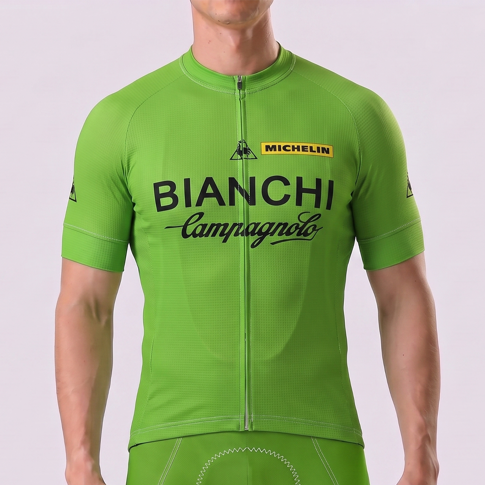 Green Bianchi Short Sleeves Cycling Jersey