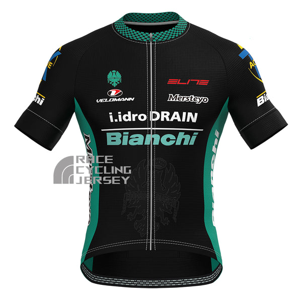 Black Bianchi Short Sleeves Cycling Jersey