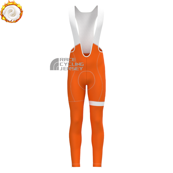 Macarons Orange Fleece Bib Cycling Pants