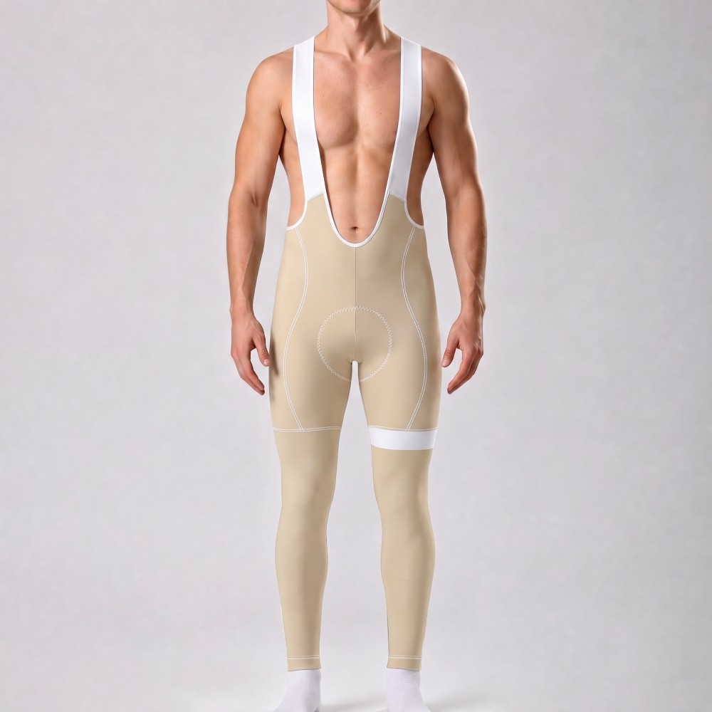 Light Khaki Bib Cycling Pants