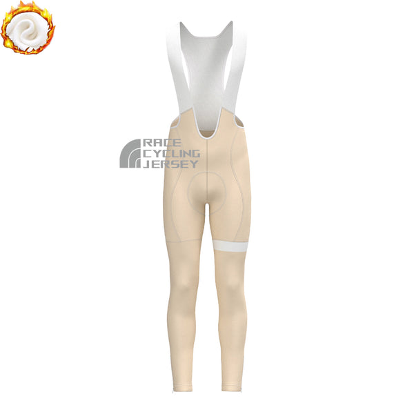 Light Khaki Fleece Bib Cycling Pants