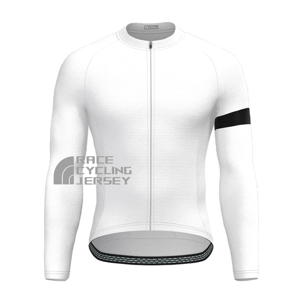 White Long Sleeves Cycling Jersey