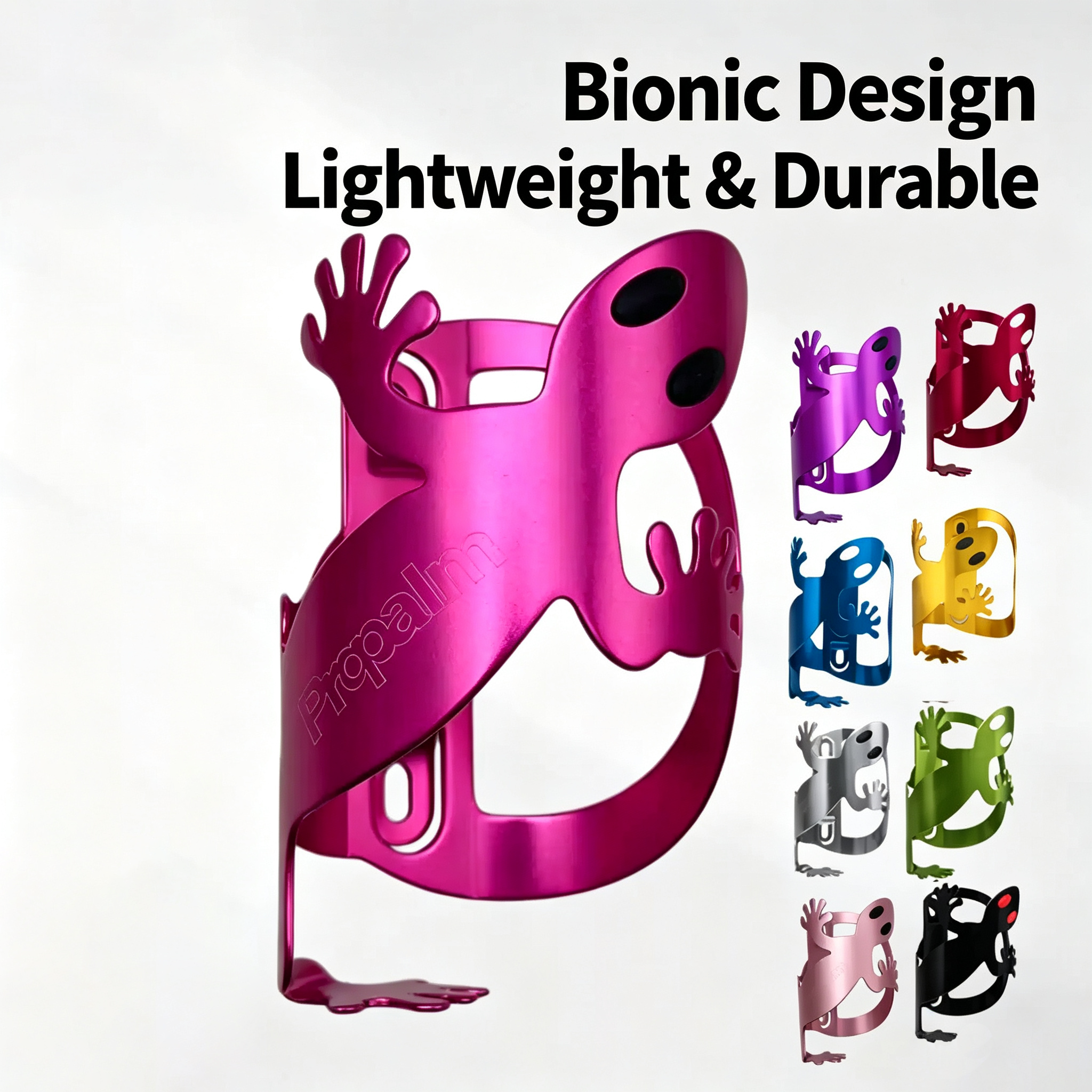 Multi‑Color Anodized Gecko Bike Bottle Rack