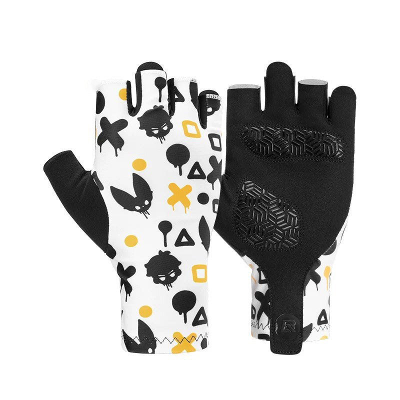 Cartoon Print Half Finger Bike Gloves
