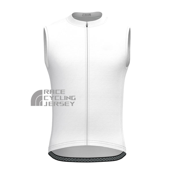 White Sleeveless Cycling Jersey