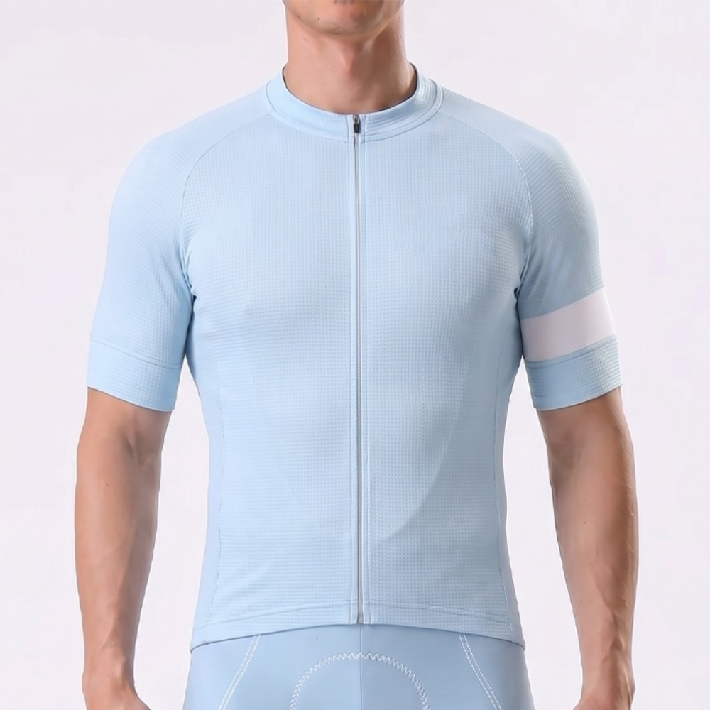 Baby Blue Short Sleeves Cycling Jersey