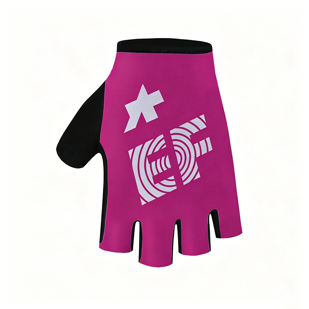 Hot Pink EF Half Finger Cycling Gloves