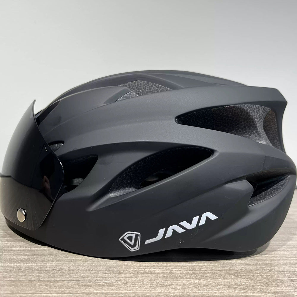 JAVA Adult Bike Helmet Removable Goggle Visor