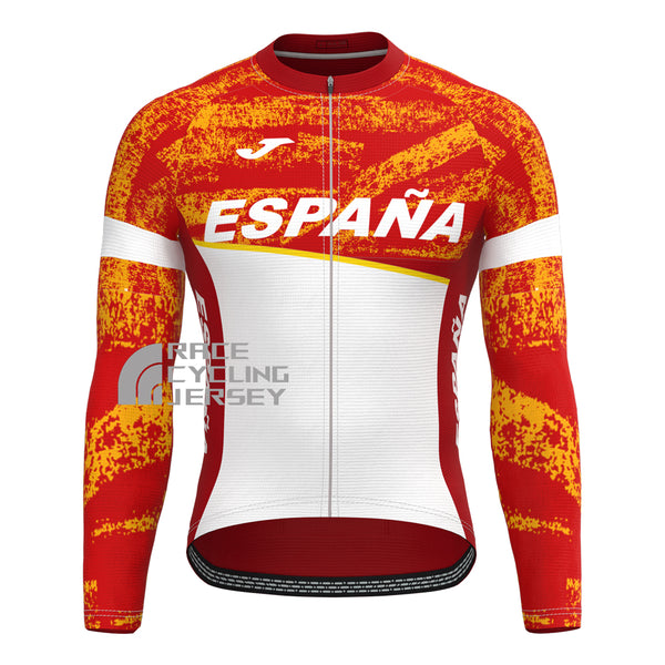 ESPANA White Long Sleeves Cycling Jersey