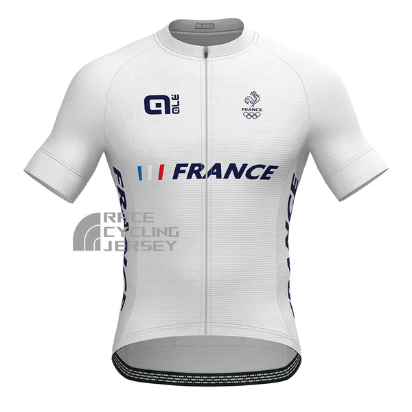 France White Short Sleeves Cycling Jersey