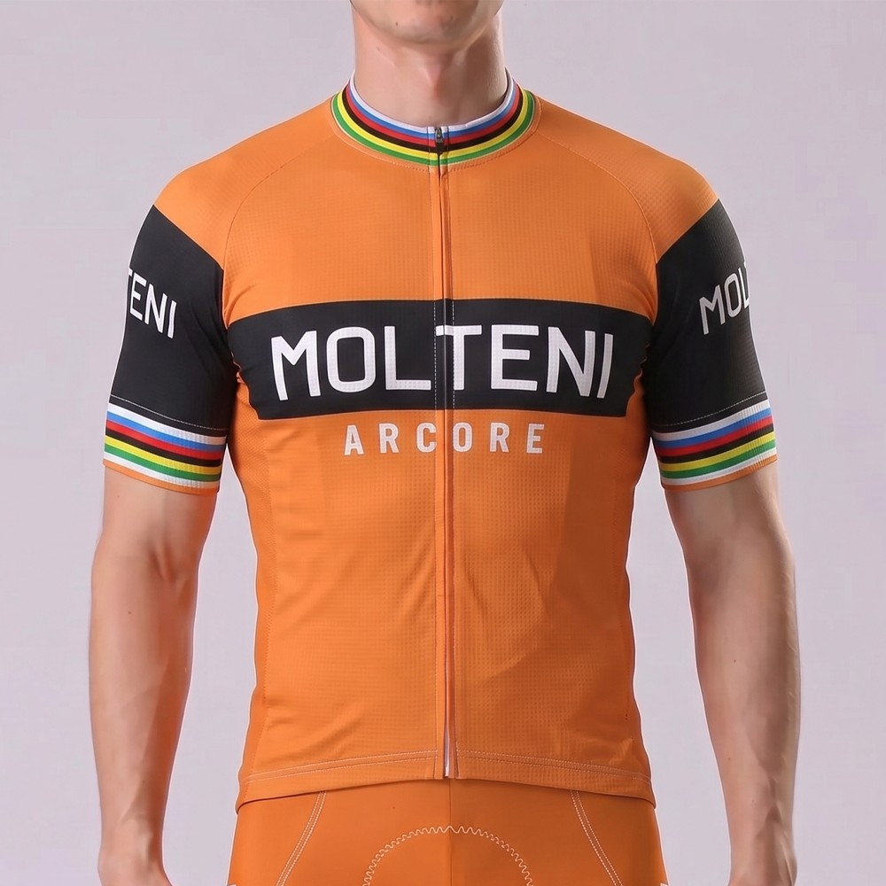 Orange MOLTENI Short Sleeves Cycling Jersey