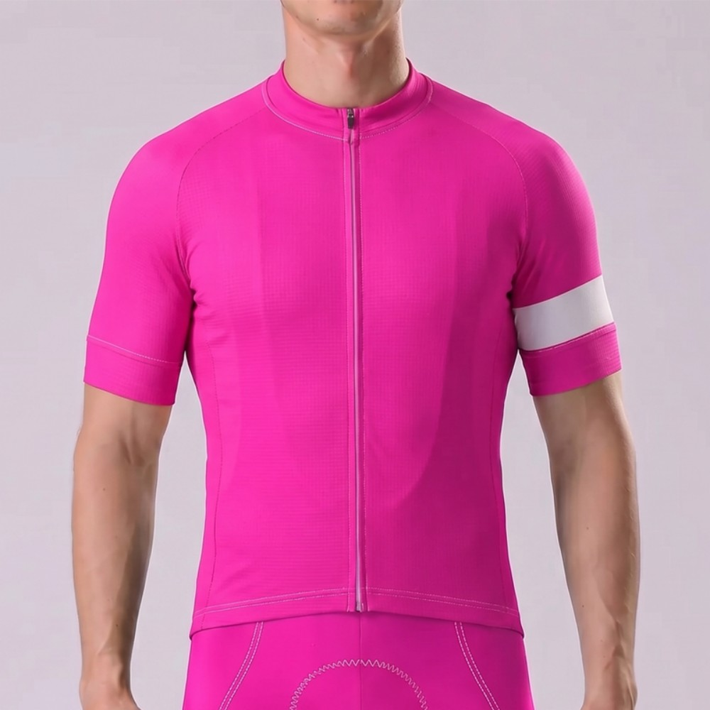 Rose Red Short Sleeves Cycling Jersey