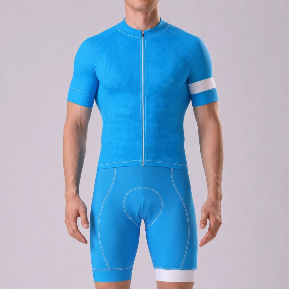 Macaron Blue Short Sleeves Cycling Kits