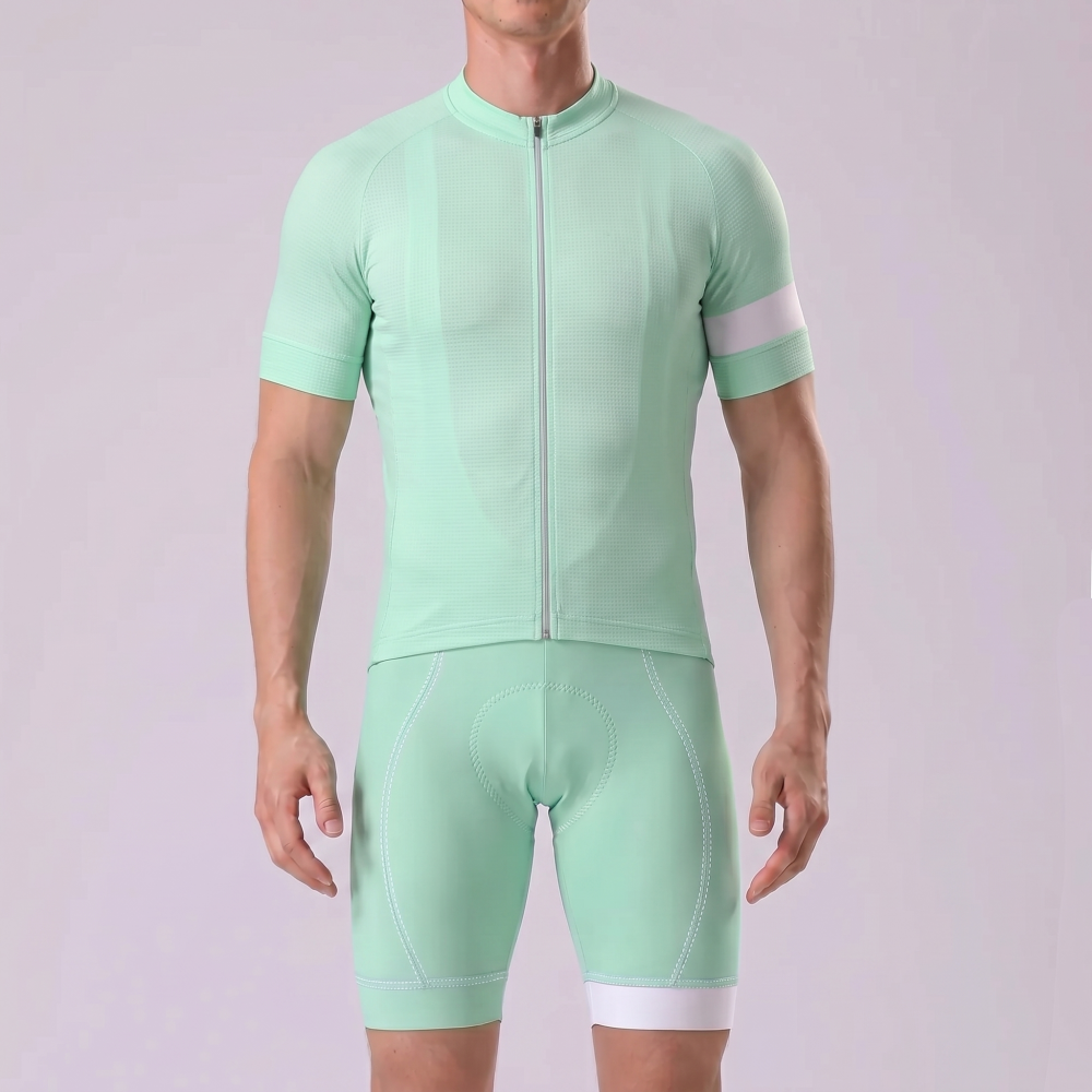Macaron Green Short Sleeves Cycling Kits