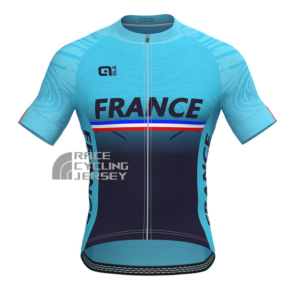 France Deep Blue Short Sleeves Cycling Jersey