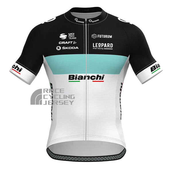 Leopard Bianchi Short Sleeves Cycling Jersey