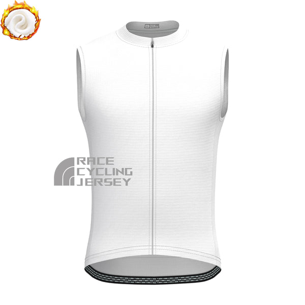 White Fleece Sleeveless Cycling Jersey