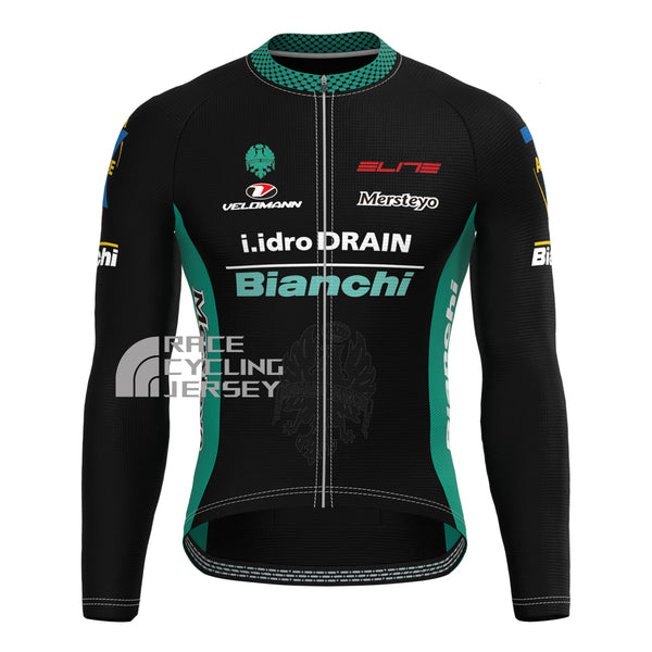 Black Bianchi Long Sleeves Cycling Jersey