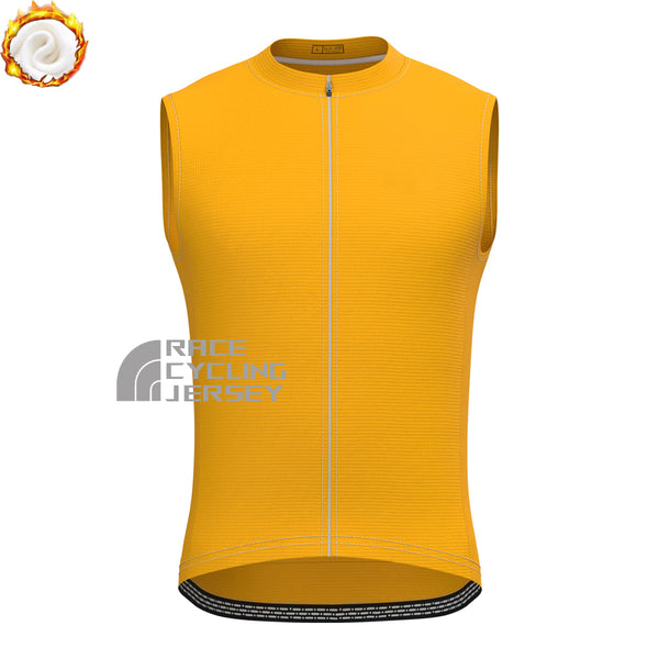 Orange Fleece Sleeveless Cycling Jersey