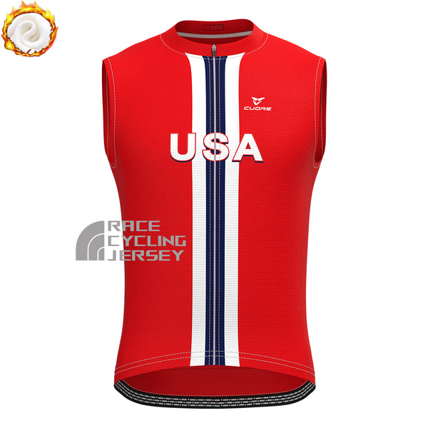 United States Fleece Sleeveless Cycling Jersey