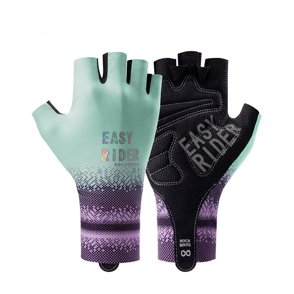 Iridescent Print Shock Absorbing Women Bike Mitts