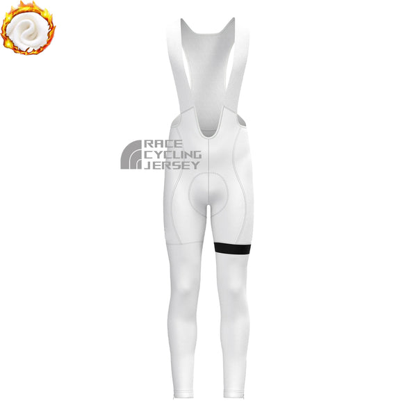 White Fleece Bib Cycling Pants