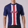 United States Blue Short Sleeves Cycling Jersey