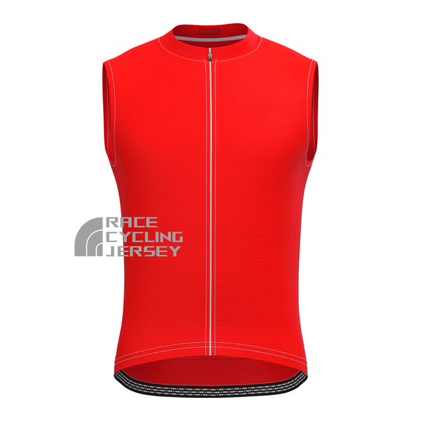 Red Sleeveless Cycling Jersey