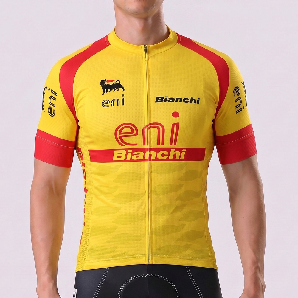 Eni Bianchi Short Sleeves Cycling Jersey