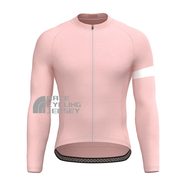 Macaron Pink Long Sleeves Cycling Jersey