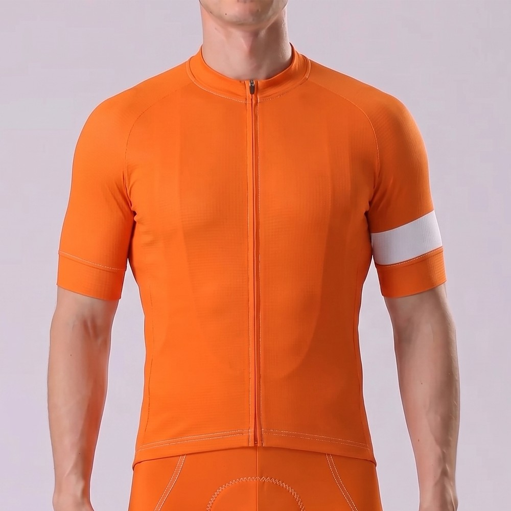 Macarons Orange Short Sleeves Cycling Jersey