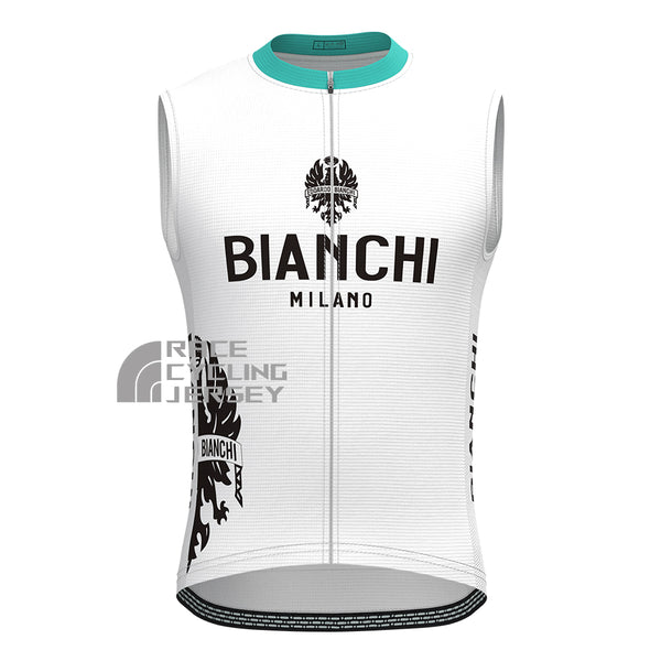 White Bianchi Sleeveless Cycling Jersey