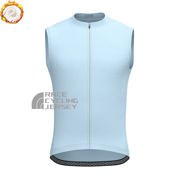 Baby Blue Fleece Sleeveless Cycling Jersey