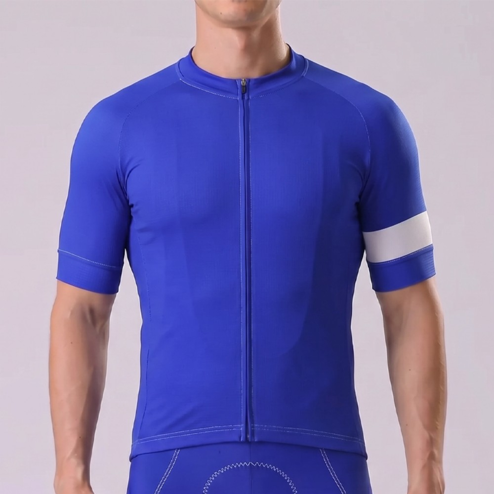 Dark Blue Short Sleeves Cycling Jersey