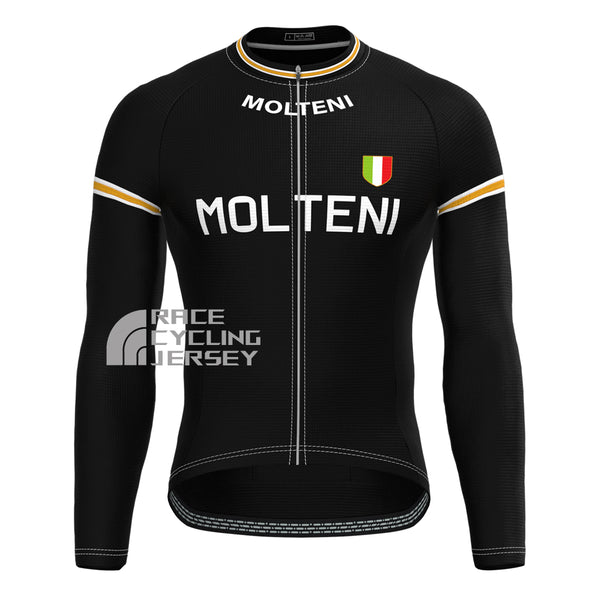 Black MOLTENI Long Sleeves Cycling Jersey