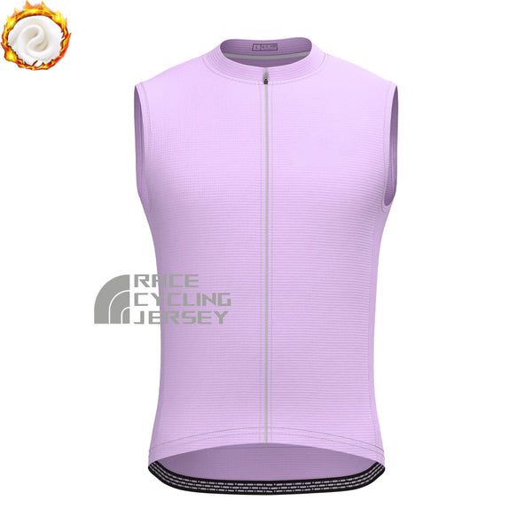 Macaron purple Fleece Sleeveless Cycling Jersey