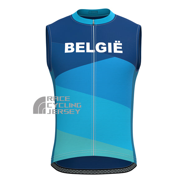 Belgium Blue Sleeveless Cycling Jersey