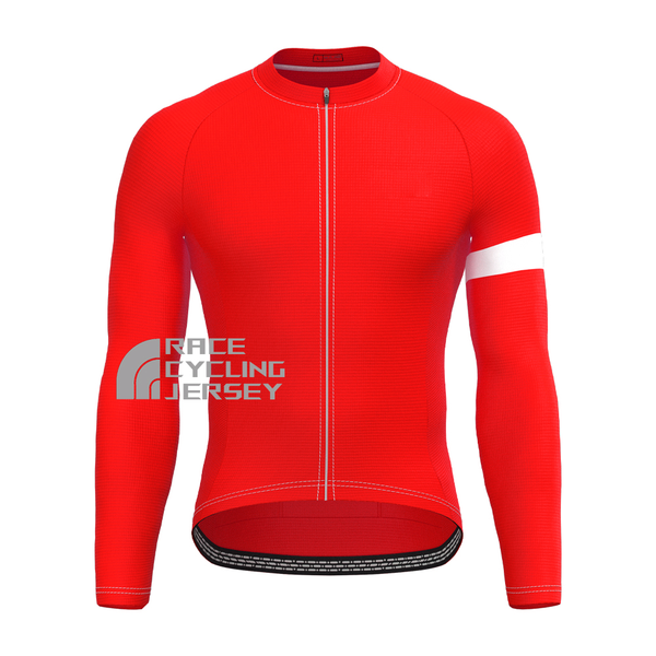 Red Long Sleeves Cycling Jersey