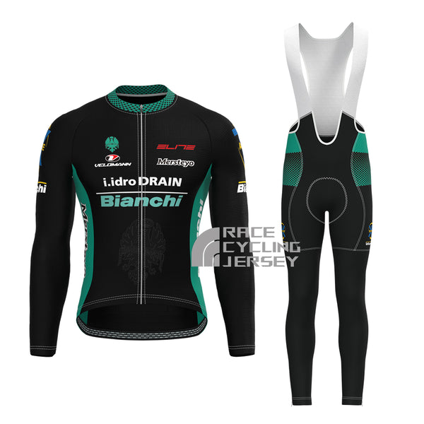 Black Bianchi Long Sleeves Cycling Kits