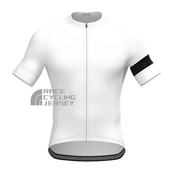 White Short Sleeves Cycling Jersey