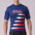USA Stripes Short Sleeves Cycling Jersey