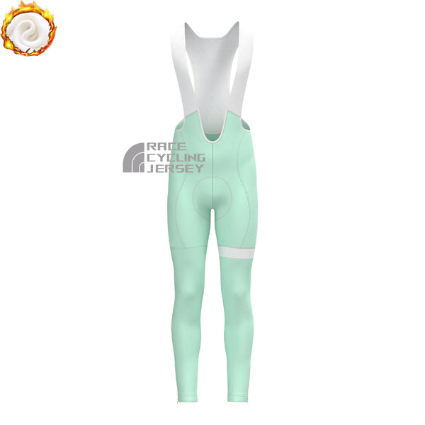 Macaron Green Fleece Bib Cycling Pants