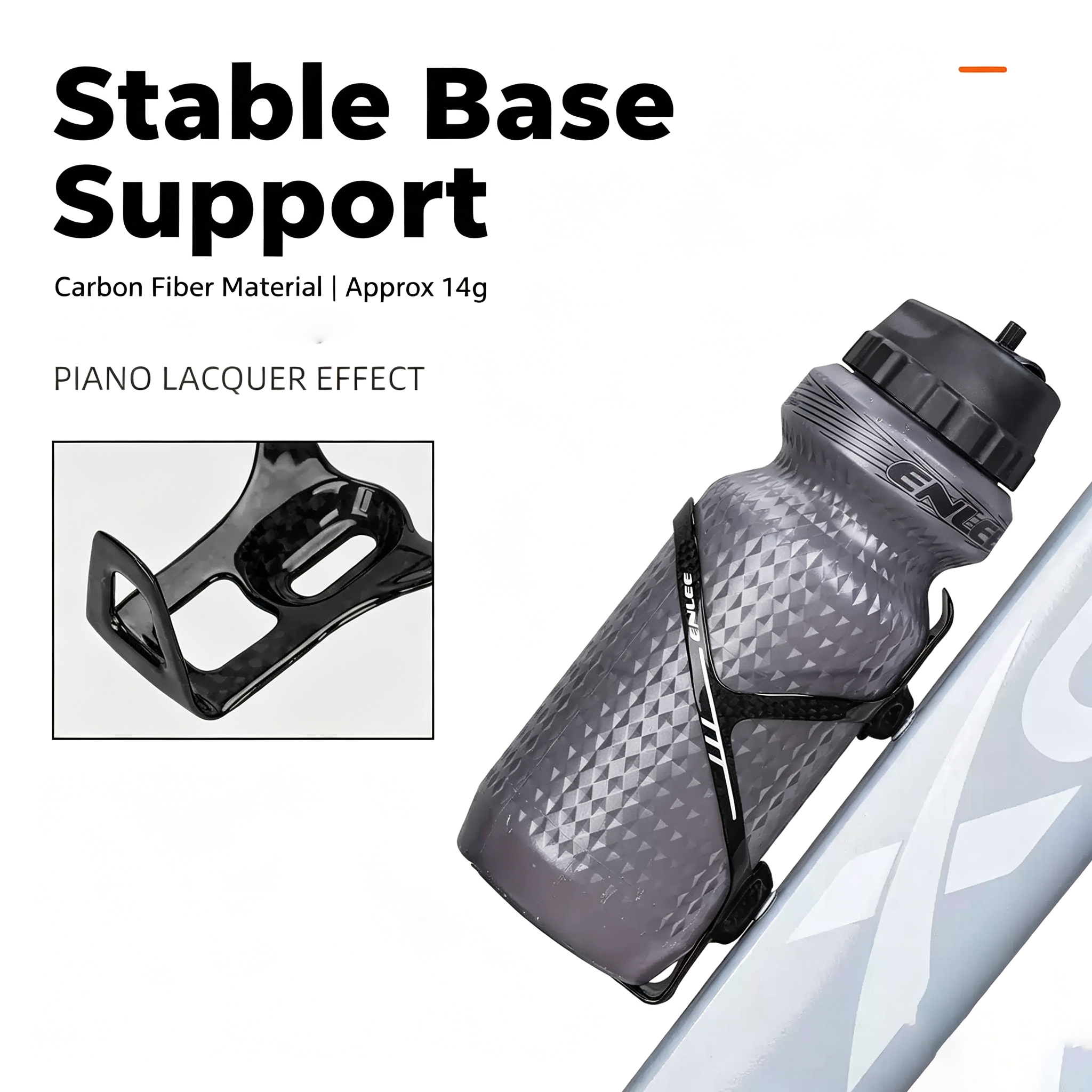 ENLEE 14g Gloss Carbon Fiber Bike Water Bottle Cage
