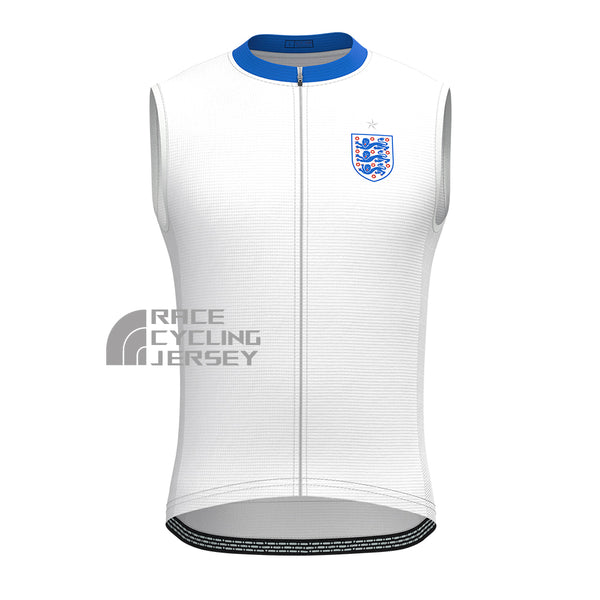 United Kingdom White Sleeveless Cycling Jersey