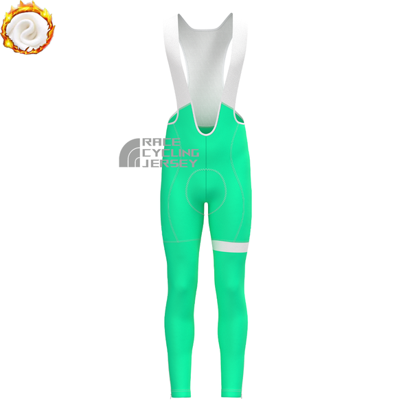 Fluorescent Green Fleece Bib Cycling Pants