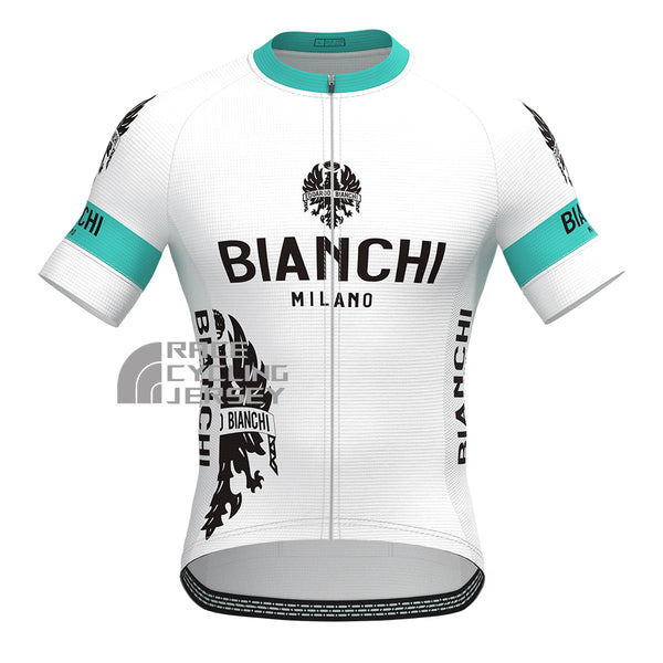 White Bianchi Short Sleeves Cycling Jersey