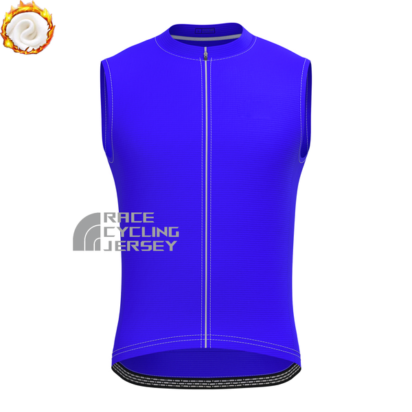 Dark Blue Fleece Sleeveless Cycling Jersey