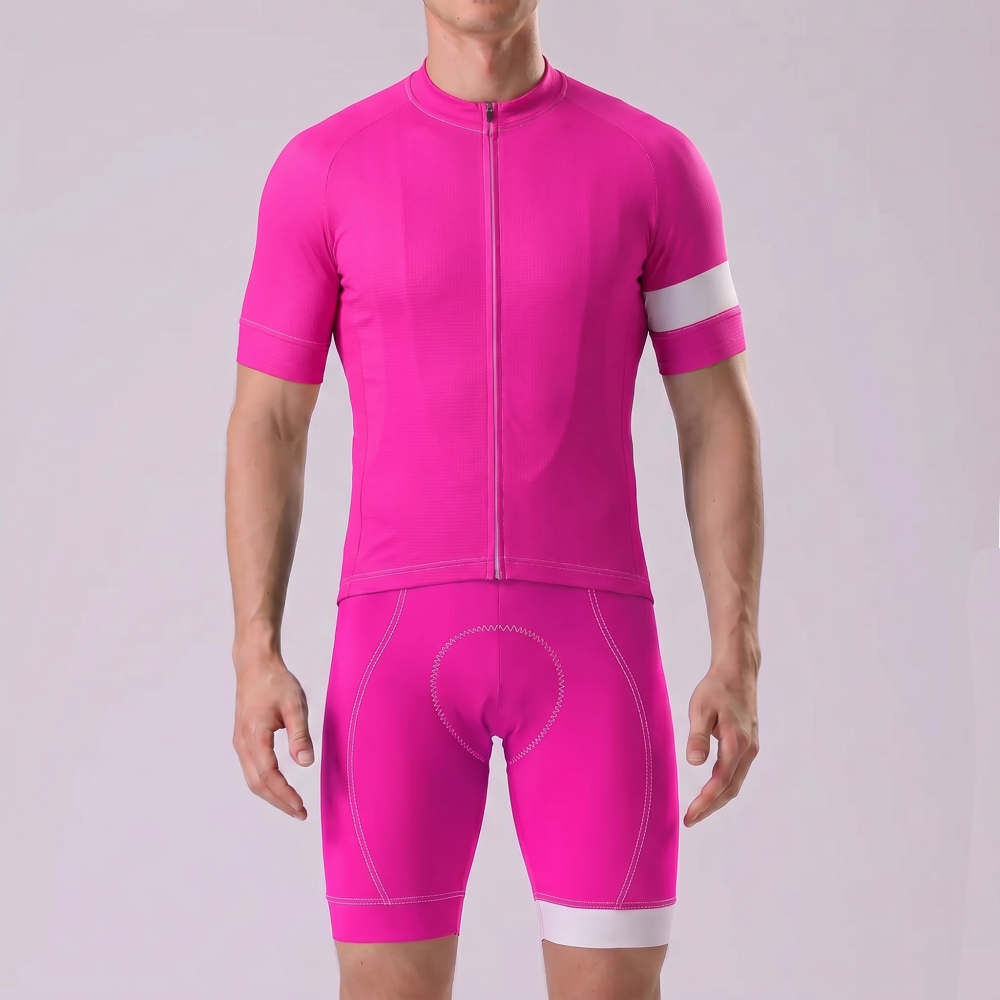 Rose Red Short Sleeves Cycling Kits