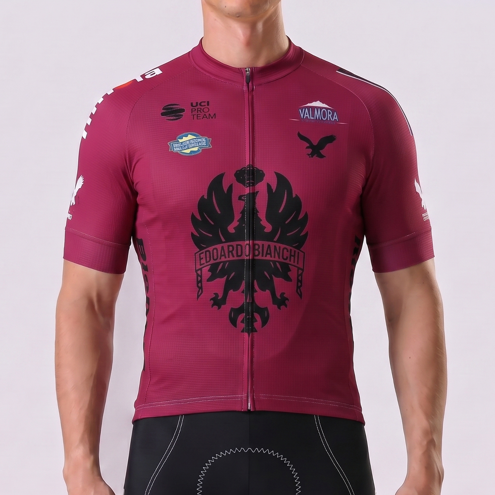 Red Bianchi Short Sleeves Cycling Jersey