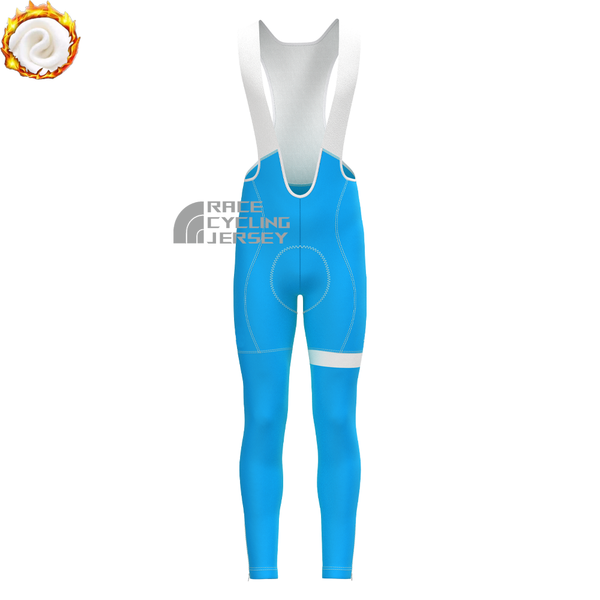 Macaron Blue Fleece Bib Cycling Pants